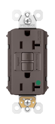 Pass & Seymour / Legrand - Pass & Seymour PT2097-HG 20A 125V Plugtail Self-Test GFCI Duplex Receptacle, Hospital Grade - Brown