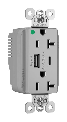 Pass & Seymour / Legrand - P&S PTTR20HACUSBGRY PLUGTAIL 20A HG