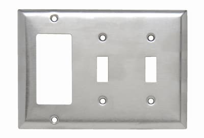 Pass & Seymour / Legrand - Pass & Seymour SS226 Smooth Metal Wall Plate 2-Gang Toggle 1-Gang Decorator 302/304 Stainless Steel