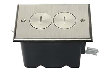 Pass & Seymour / Legrand - Pass & Seymour FB1-TR-DR-N 4.75" x 3.25" x 4" 20.5 cu.in 1-Gang Duplex Receptacle Floor Box Assembly - Nickel