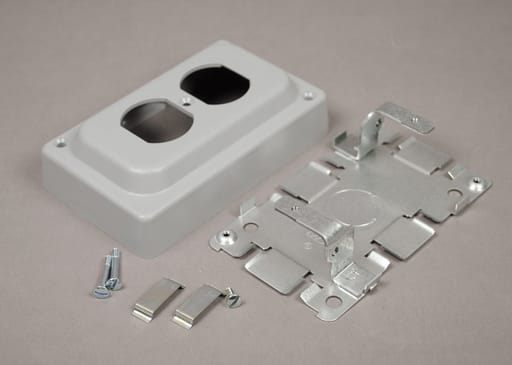 The Wiremold Co - Wiremold 1546B 5-1/16 x 3-1/16 x 1-5/16" Galvanized Steel 1-Channel Overfloor Raceway Duplex Receptacle Box