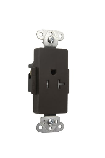 Pass & Seymour / Legrand - DECO REC SGL TAMPER RES 20A/125V BN
