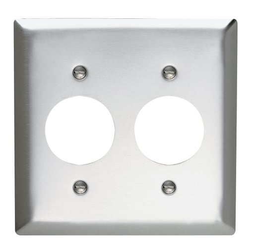 Pass & Seymour / Legrand - Pass & Seymour SS72 2Gang Wall Plate, 2-Single Receptacle, Standard - 302/304 Stainless Steel