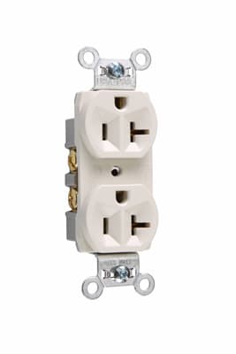 Pass & Seymour / Legrand - Pass & Seymour CR20-LA Commercial Spec Grade Duplex Receptacle, Side Wire, 20Amp 125Volt, Light Almond