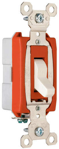 Pass & Seymour / Legrand - Pass & Seymour PS20AC1-W 1Pole Toggle Switch, Back & Side Wire, 20Amp 120/277Volt, White