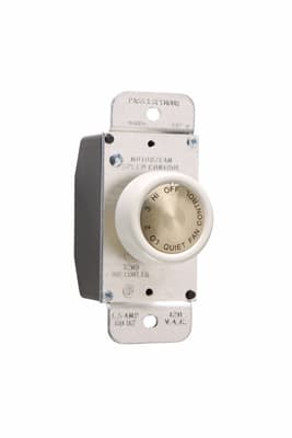 Pass & Seymour / Legrand - Pass & Seymour 94004-LA 120 VAC 60 Hz 1.5 Amp 4-Speed Light Almond Rotary Fan Speed Control
