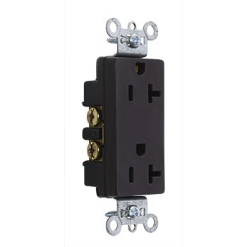 Pass & Seymour / Legrand - Pass & Seymour 26252 Heavy-Duty Decorator Spec Grade Duplex Receptacle, Back & Side Wire, 15A 125V - Brown