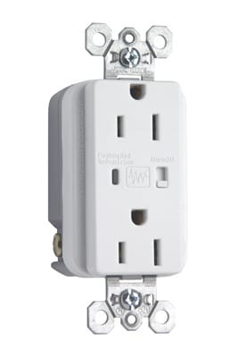 Pass & Seymour / Legrand - Pass & Seymour 5262-WSP 15 Amp 125 VAC 2-Pole 3-Wire NEMA 5-15R White Nylon Surge Protective Duplex Receptacle