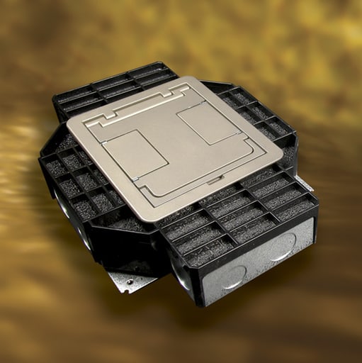 The Wiremold Co - Wiremold RFB4 12-3/4 x 10 x 3-7/16" Steel Rectangular Recessed Floor Box