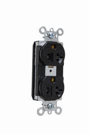 Pass & Seymour / Legrand - Pass & Seymour PT5362-BK PlugTail™ Spec Grade Duplex Receptacle, 20A 125V - Black