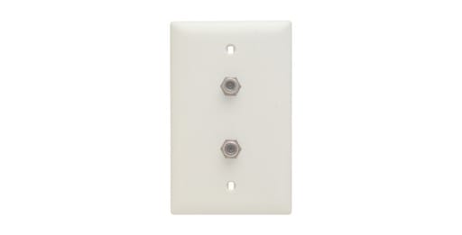 Pass & Seymour / Legrand - On-Q TPCATV2-W 1-Gang 2-F Coaxial Connector White Nickel Plated Steel Standard Communication Wallplate