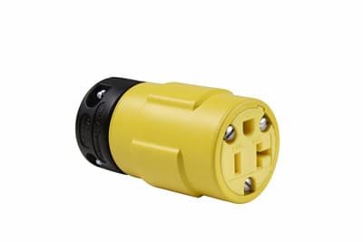 Pass & Seymour / Legrand - Pass & Seymour 1533 20 Amp 125 Volt 2-Pole 3-Wire NEMA 5-20R Yellow Rubber Polarized Straight Blade Connector