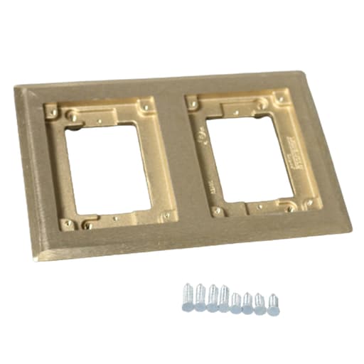The Wiremold Co - Wiremold 827C 5-3/4 x 8-7/8" 2-Gang Brass Floor Box Carpet Flange