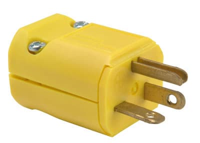 Pass & Seymour / Legrand - Pass & Seymour PS5364-Y 20 Amp 125 VAC 2-Pole 3-Wire NEMA 5-20P Yellow Nylon Polarized Straight Blade Plug