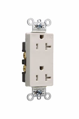 Pass & Seymour / Legrand - Pass & Seymour TR26362-LA 20 Amp 125 VAC 2-Pole 3-Wire NEMA 5-20R Light Almond Nylon Tamper-Resistant Duplex Receptacle