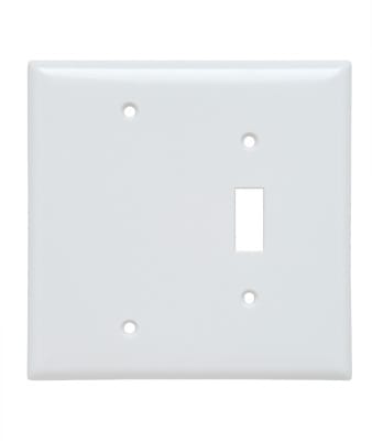 Pass & Seymour / Legrand - Pass & Seymour SPJ113-W 2Gang Wall Plate, 1 Toggle Switch / 1 Blank, Junior-Jumbo - White
