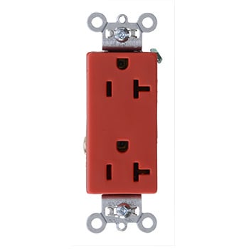 Pass & Seymour / Legrand - Pass & Seymour 26342-RED Heavy-Duty Decorator Spec Grade Duplex Receptacle Side Wire 20A 125V - Red