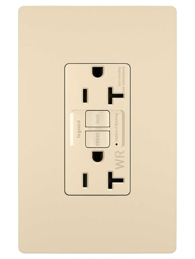 Pass & Seymour / Legrand - Pass & Seymour 2097-TRWRI 20A 125V Self-Test Tamper-Resistant Weather-Resistant GFCI, Ivory