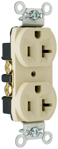 Pass & Seymour / Legrand - Pass & Seymour CRB5362-I Construction Spec Grade Duplex Receptacle, Back & Side Wire, 20Amp 125Volt, Ivory