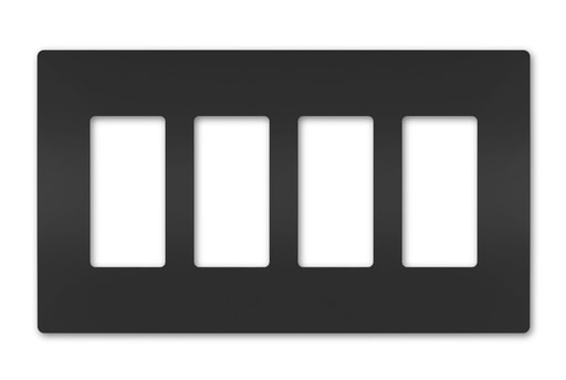 Pass & Seymour / Legrand - Pass & Seymour RWP264-BK 4Gang Screwless Wall Plate, Radiant® - Black