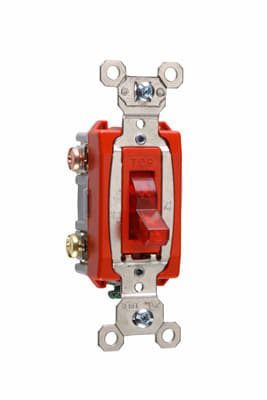 Pass & Seymour / Legrand - Pass & Seymour PS20AC3-RPL 3way Pilot Lighted Switch, Back & Side Wire, 20A 120V - Red