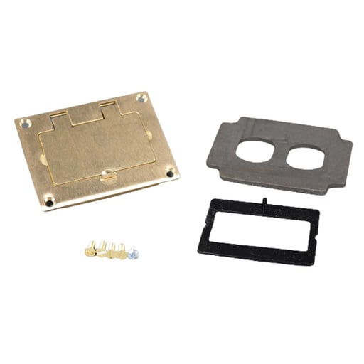 The Wiremold Co - Wiremold 828GFITC 3.156 x 4.182" Brass Floor Box GFI Receptacle Cover Plate