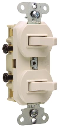 Pass & Seymour / Legrand - Pass & Seymour 693-LAG 15 Amp 120/277 VAC 3-Way Light Almond Grounding Duplex Combination Switch