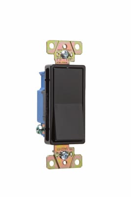 Pass & Seymour / Legrand - Pass & Seymour 2601-BK Single Pole, Back and Side Wire, Decorator Switch, 15 amps, 120/277V - Black