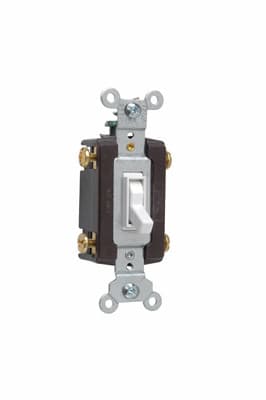 Pass & Seymour / Legrand - Pass & Seymour 664-WG 15 Amp 120 VAC 4-Way White Thermoplastic Toggle Switch