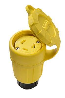 Pass & Seymour / Legrand - Pass & Seymour 29W47 Turnlok® Watertight Connector, 30A 125V, L5-30R, NEMA 4X/6P, IP65/66/67 - Yellow