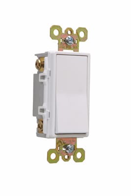 Pass & Seymour / Legrand - Pass & Seymour 2624-W Four-Way, Back And Side Wire, Decorator Switch, 20 Amps, 120/277 Volts, White.
