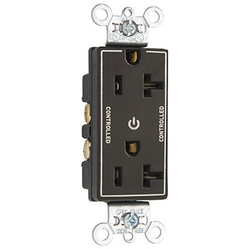 Pass & Seymour / Legrand - Pass & Seymour 26352-CDBK 20A 125V Dual Controlled Plug Load Duplex Outlet Black
