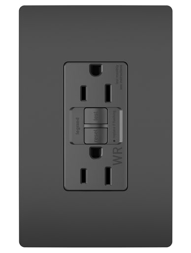 Pass & Seymour / Legrand - Pass & Seymour 1597-TRWRBK 15A 125V Self-Test Tamper-Resistant Weather-Resistant GFCI Black