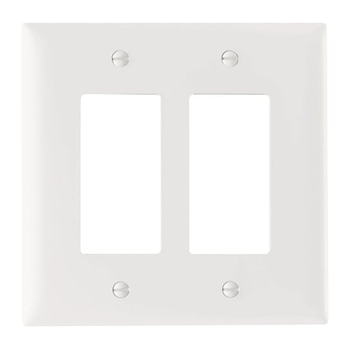 Pass & Seymour / Legrand - Pass & Seymour TPJ262-W 2Gang Wall Plate, Decorator, Nylon, Jumbo - White