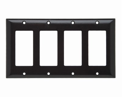 Pass & Seymour / Legrand - Pass & Seymour SP264 4Gang Wall Plate, Decorator, Standard - Brown