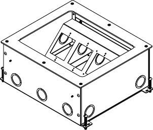 The Wiremold Co - Wiremold RFB11-OG 6" 11-Gang Steel Rectangular Floor Box