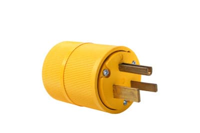 Pass & Seymour / Legrand - Pass & Seymour D0551 Gator Grip Plug, 2pole 3wire, 50amp 125V Grounding - Yellow