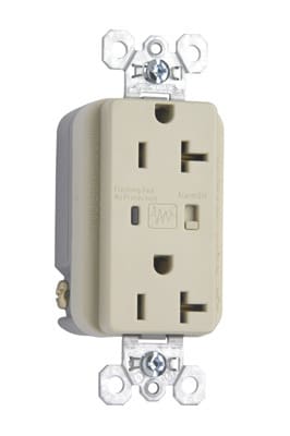 Pass & Seymour / Legrand - Pass & Seymour 5362-ISP 20 Amp 125 VAC 2-Pole 3-Wire NEMA 5-20R Surge Protective Duplex Receptacle - Ivory