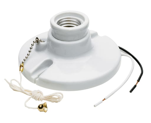 Pass & Seymour / Legrand - Pass & Seymour 29816-C2 250 Volt 250 W White Porcelain Medium Base Incandescent Lampholder