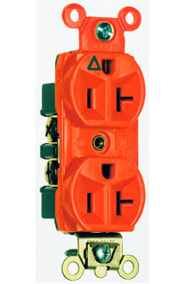 Pass & Seymour / Legrand - Pass & Seymour IG8300-RED Isolated Ground Heavy-Duty Hospital Grade Duplex Receptacle, Back & Side Wire, 20A 125V - Red