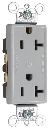 Pass & Seymour / Legrand - Pass & Seymour 26352-CDGRY 20A 125V Dual Controlled Plug Load Duplex Outlet Gray