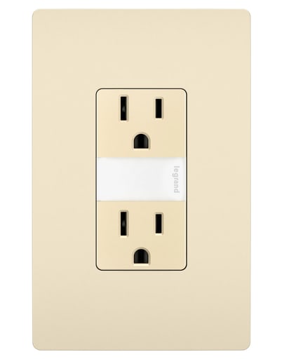 Pass & Seymour / Legrand - Pass & Seymour NTL-885TRLACC6 15A 125V Tamper-Resistant Duplex Outlet w/ LED Night Light - Light Almond