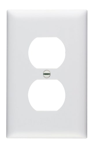 Pass & Seymour / Legrand - Pass & Seymour TP8-W 1Gang Wall Plate, Duplex Receptacle, Nylon, Standard - White