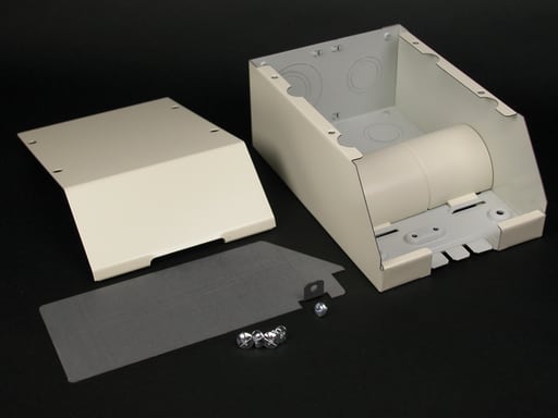 The Wiremold Co - Wiremold V2410DFO 7-1/8 x 4-3/4 x 2-7/8" Ivory Steel 2-Channel Raceway Divided Entrance End