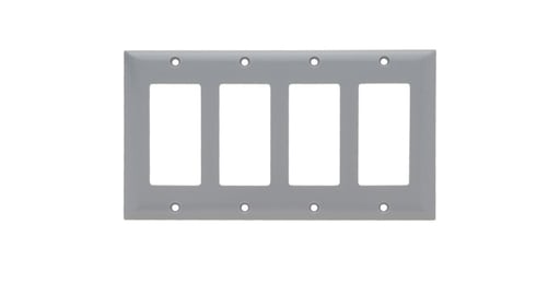 Pass & Seymour / Legrand - Pass & Seymour SP264-GRY 4Gang Wall Plate, Decorator, Standard - Gray