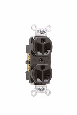 Pass & Seymour / Legrand - Pass & Seymour 5362-BK Hard Use Spec Grade Duplex Receptacle, Back & Side Wire, 20A 125V - Black