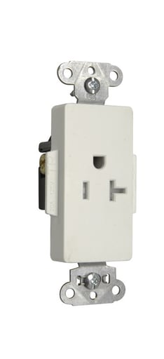 Pass & Seymour / Legrand - Pass & Seymour TR26361-W 20 Amp 125 VAC 2-Pole 3-Wire NEMA 5-20R White Nylon Face Tamper-Resistant Single Receptacle