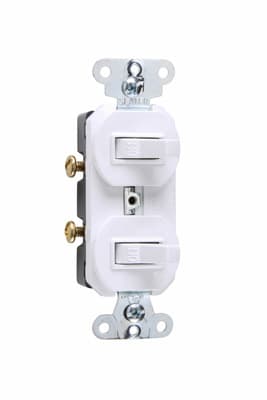 Pass & Seymour / Legrand - Pass & Seymour 670-WG Single Pole, Double Combination Switch, 20 amps, 120/277V - White