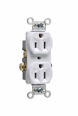 Pass & Seymour / Legrand - Pass & Seymour CR15-W Commercial Spec Grade Duplex Receptacle, Side Wire, 15A 125V - White