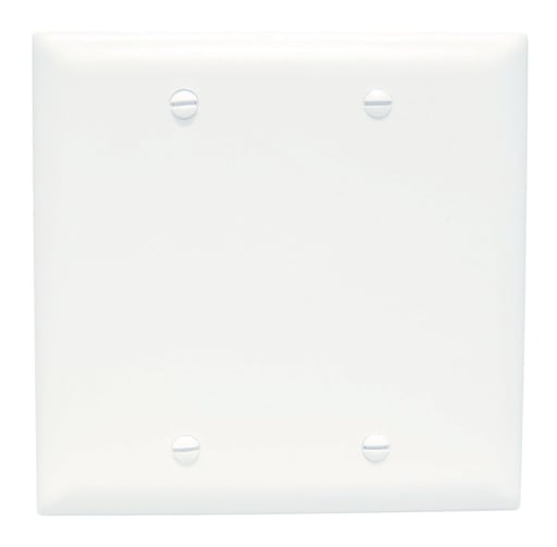 Pass & Seymour / Legrand - Pass & Seymour TP23-W 2Gang Wall Plate, Blank, Box Mount, Nylon, Standard - White